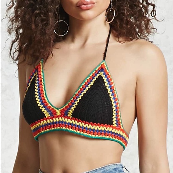 🌙NEW Rasta Crochet Halter Bikini Top🌙